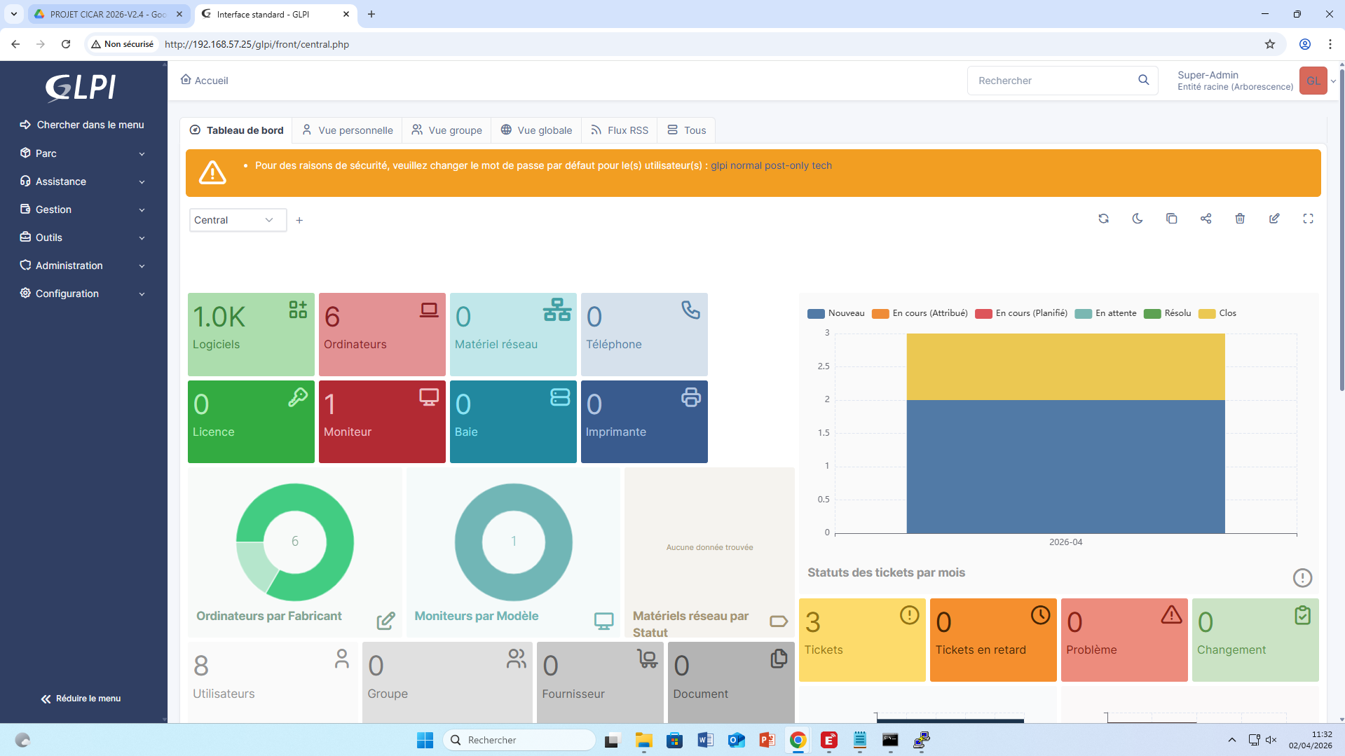 GLPI inventaire matériel