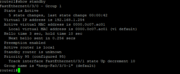 Show standby router1