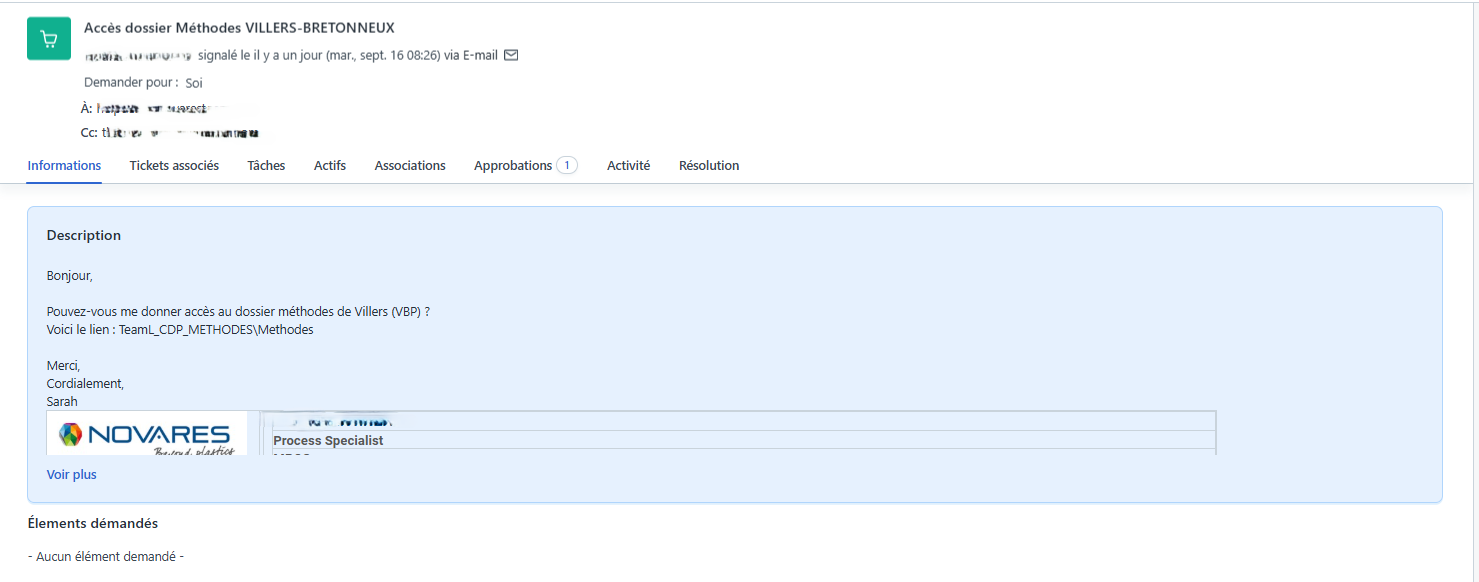 Ticket Freshdesk pour OU