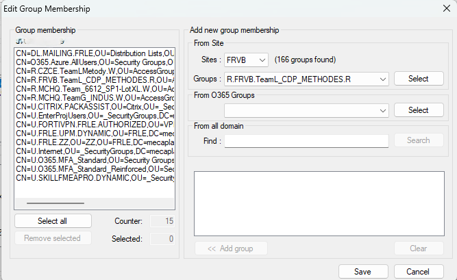 Déplacement utilisateur OU