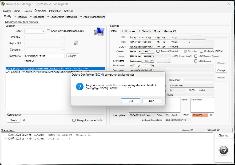 Console d'administration SCCM