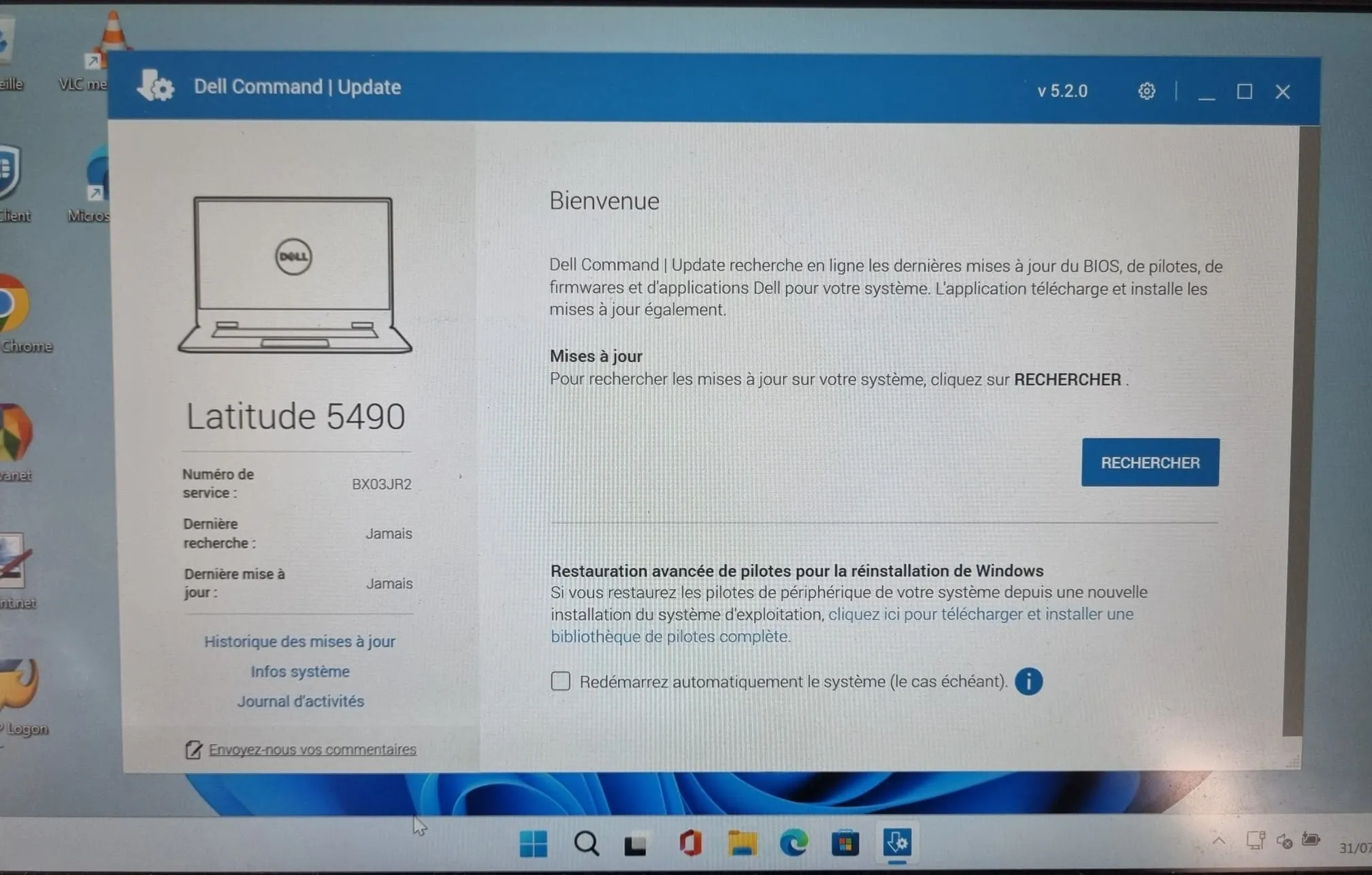 Vérification des mises à jour Dell
