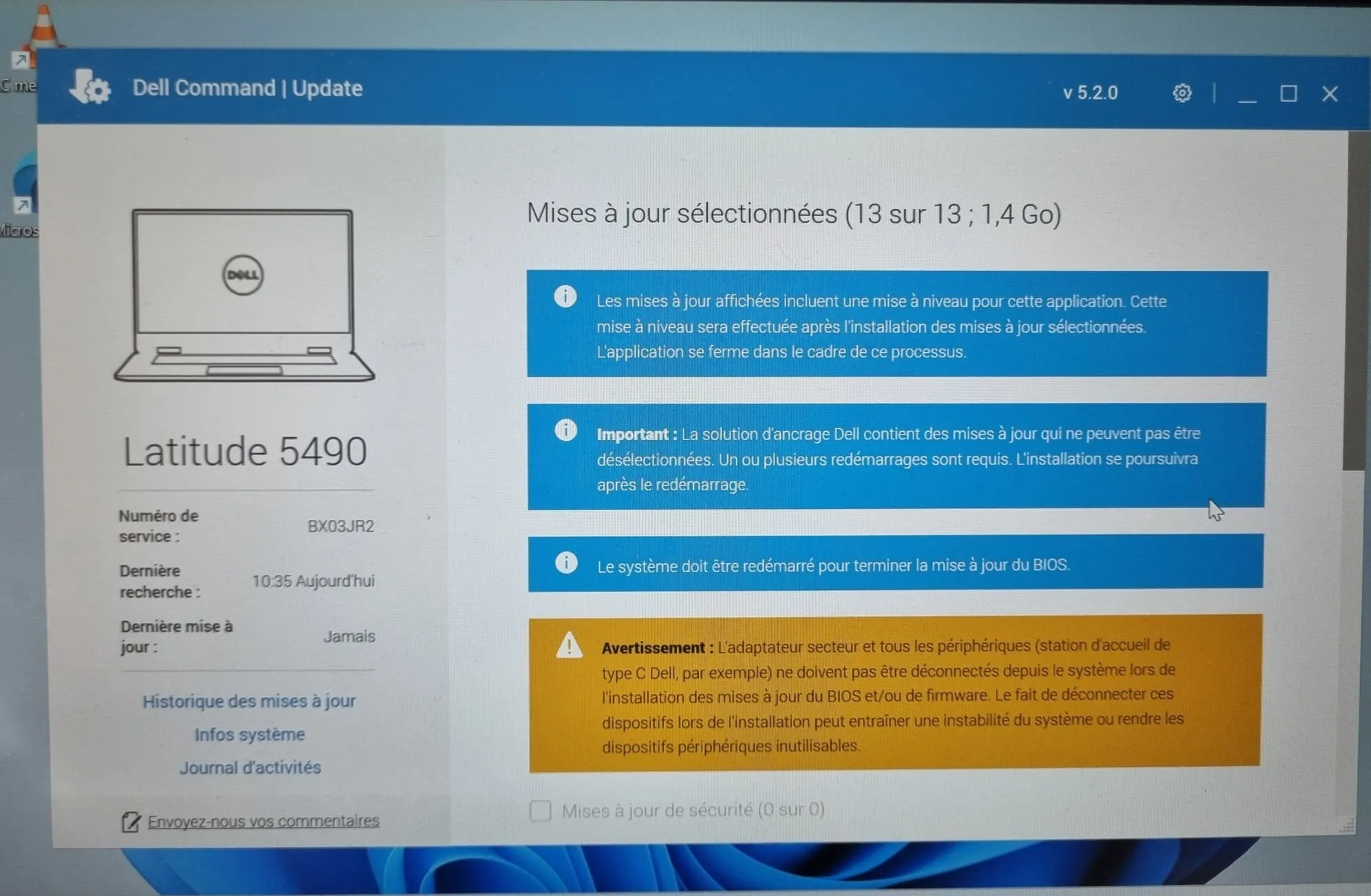 Installation des mises à jour Dell