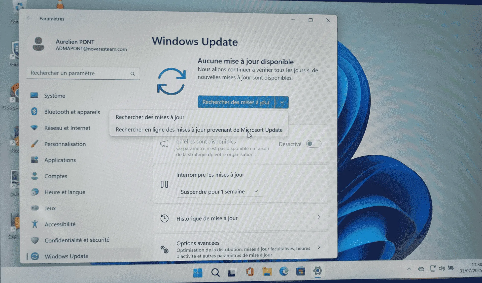 Vérification des Windows Update